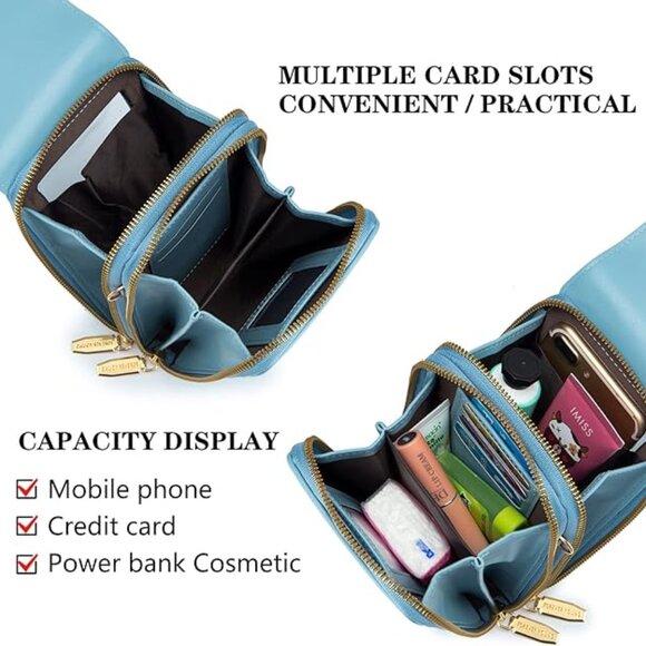 NWT Roulens  Crossbody Bag Cellphone Card Holder Wallet Touchscreen - Picture 5 of 5